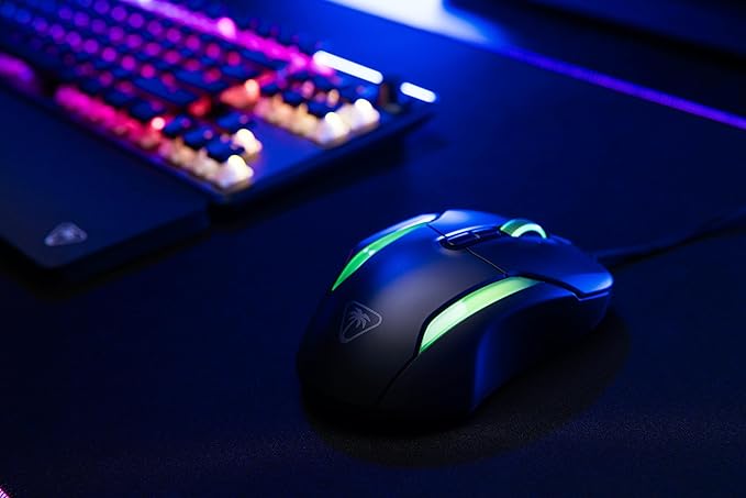 Turtle Beach Kone II Wired RGB Gaming Mouse, 26000 DPI Optical Sensor, 100M Click Life Optical Switches, 23 Customizable Inputs, Ergonomic Design, 4D Scroll Wheel, Pure PTFE Glides - Ash Black