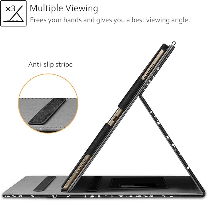 Fintie Multi-Angle Case, 2017/2015 iPad Pro 12.9 inch (Old Model) 1st & 2nd Gen Case - [Corner Protection] Folio Stand Cover with Pencil Holder & Pocket, Auto Wake/Sleep, Composition B
