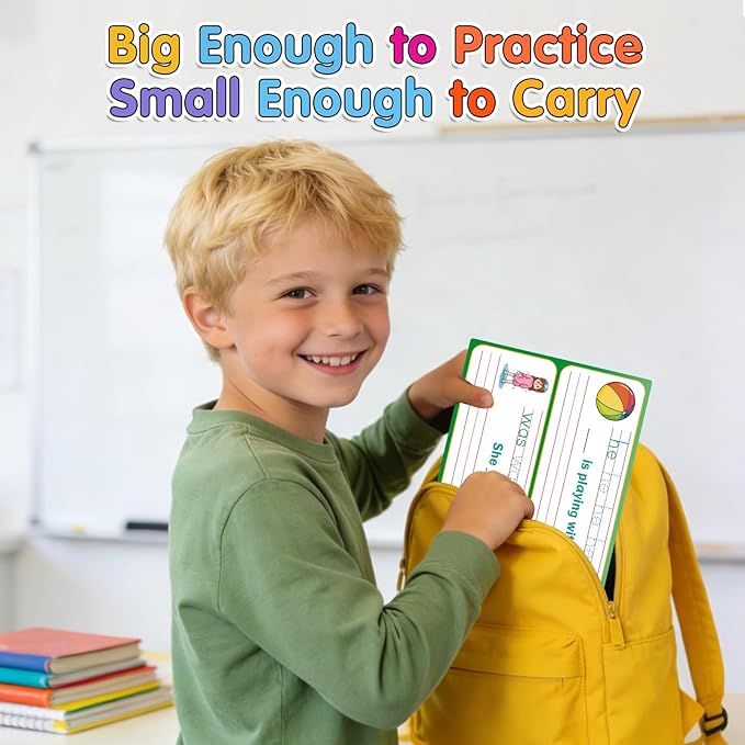 Sight Words Flash Cards Sentence Building for Kids, Handwriting Practice Writing Tracing Phonics Flash Cards,Preschool Kindergarten 1st Grade Learning Activities Homeschool Speech Therapy