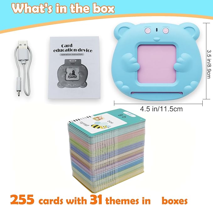 MAYAPHILOS 510 Sight Words Hindi and English Talking Flash Cards, Learn Hindi for Kids, Hindi Language Learning, Montessori Educational Toys for Toddlers 3 4 5 6 Years Old