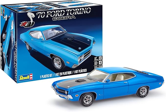 Revell 14534 1970 Ford Torino Cobra 1:25 Scale 128-Piece Skill Level 4 Model Car Building Kit