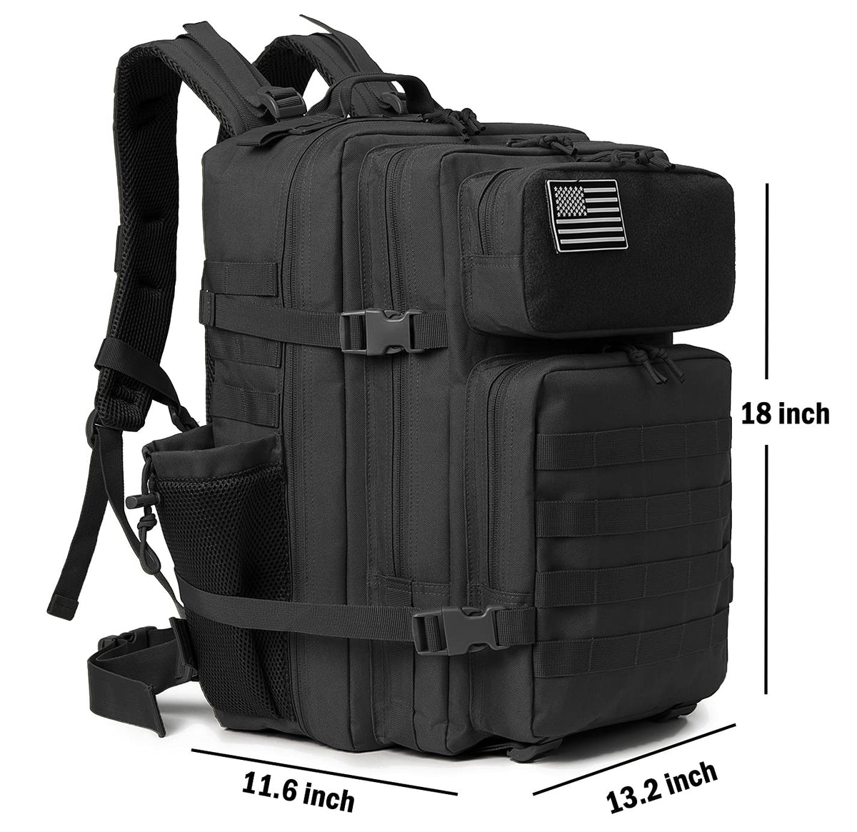 QT&QY Military Tactical Backpacks For Men Molle Daypack 45L Large 3 Day Bug Out Bag Hiking Rucksack With Bottle Holder