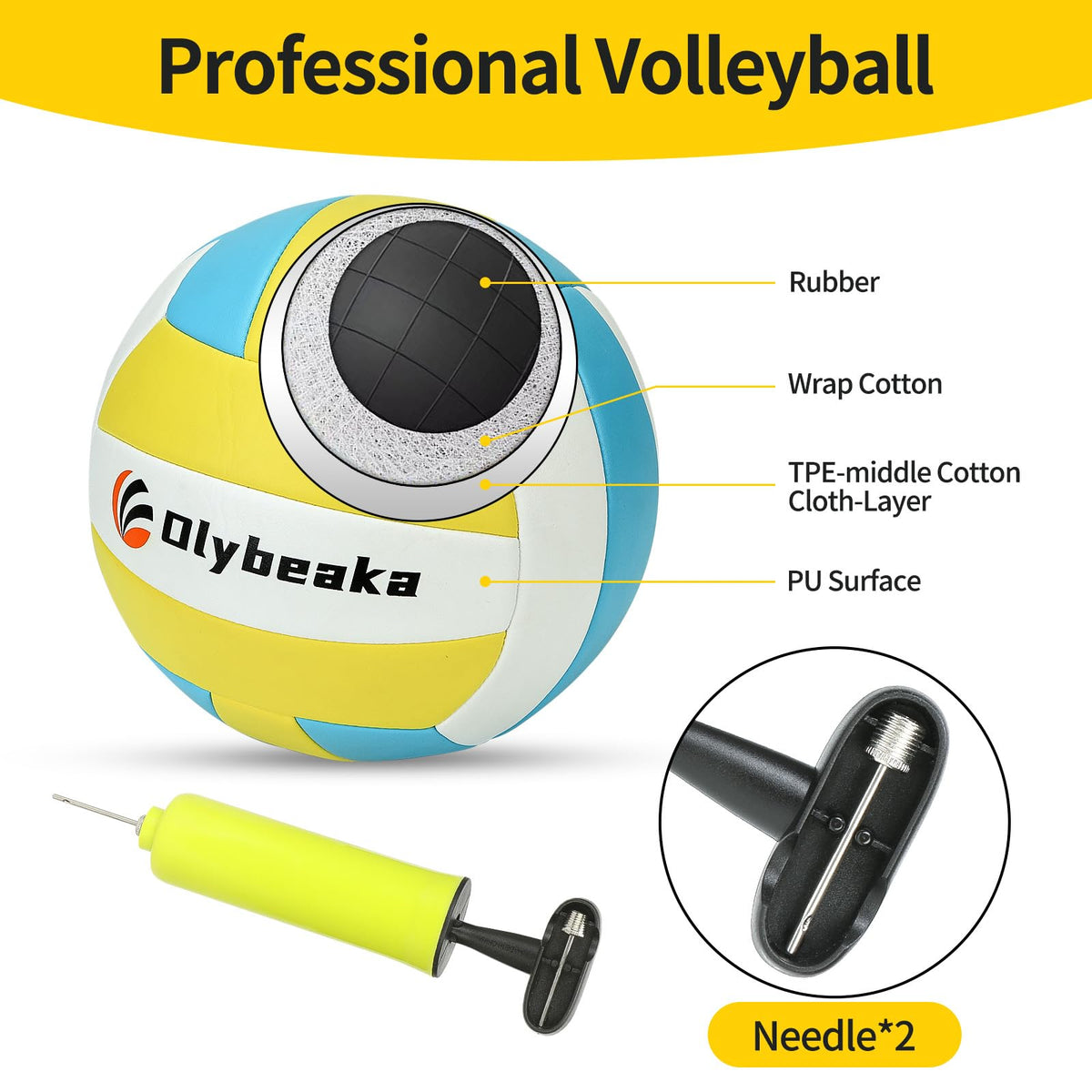 Portable Outdoor Volleyball Net Set for Backyard Beach with Adjustable Poles, Soft PU Volleyball & Pump, Carry Bag and Durable Anti-Sagging Net (Black and Green, 32ft)