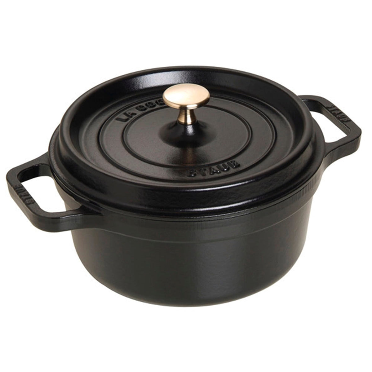 STAUB Cast Iron Round Cocotte, Dutch Oven, 2.75-quart, serves 2-3, Made in France, Matte Black