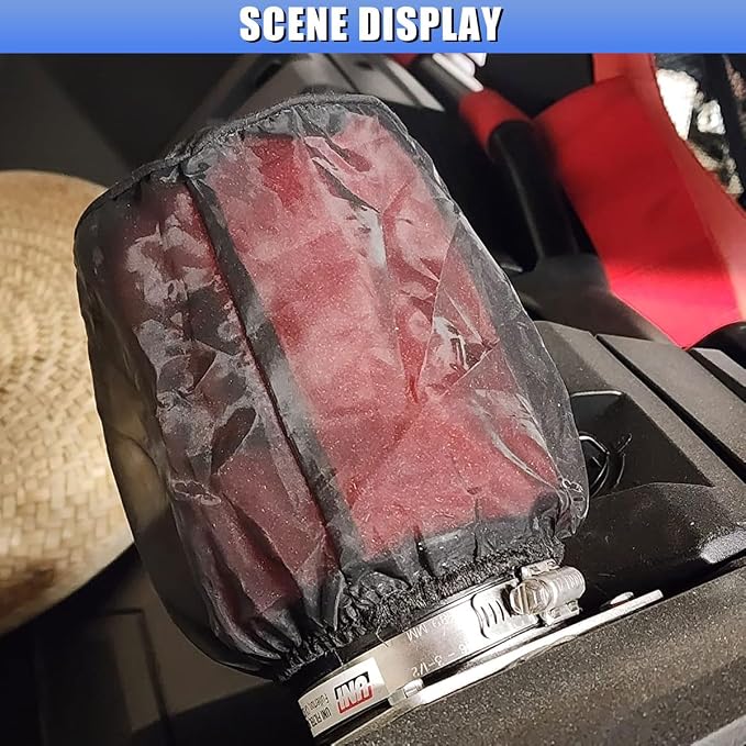 Air Intake Filter Sock Cover, Waterproof Dustproof Air Cleaner Protective Cover