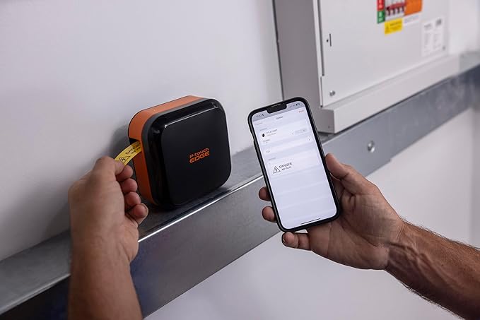 Brother P-Touch Edge PT-E720BT Industrial, Mobile Thermal Transfer Printer - Portable - Label Print - USB - Bluetooth - Battery Included - with Cutter - Black, Orange
