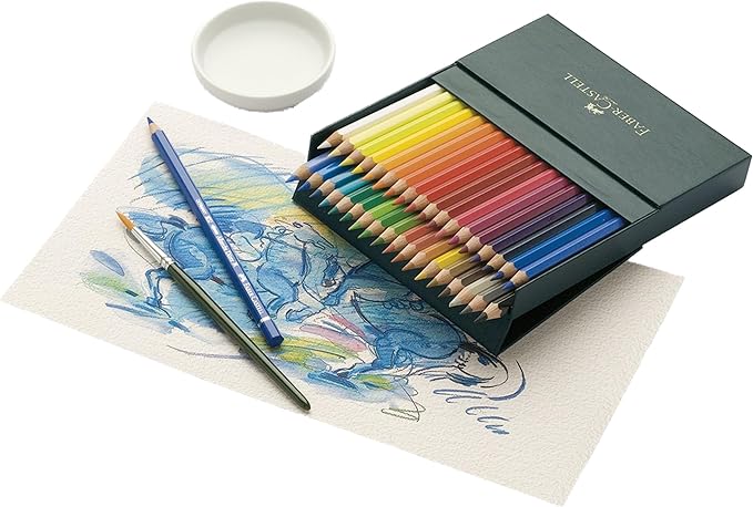 Faber-Castell 117538 Albrecht Dürer Watercolour Pencils, Box of 36 Thick 3.8 mm Watercolour Pencils with Soluble Pigments that Transform in a Few Brushstrokes