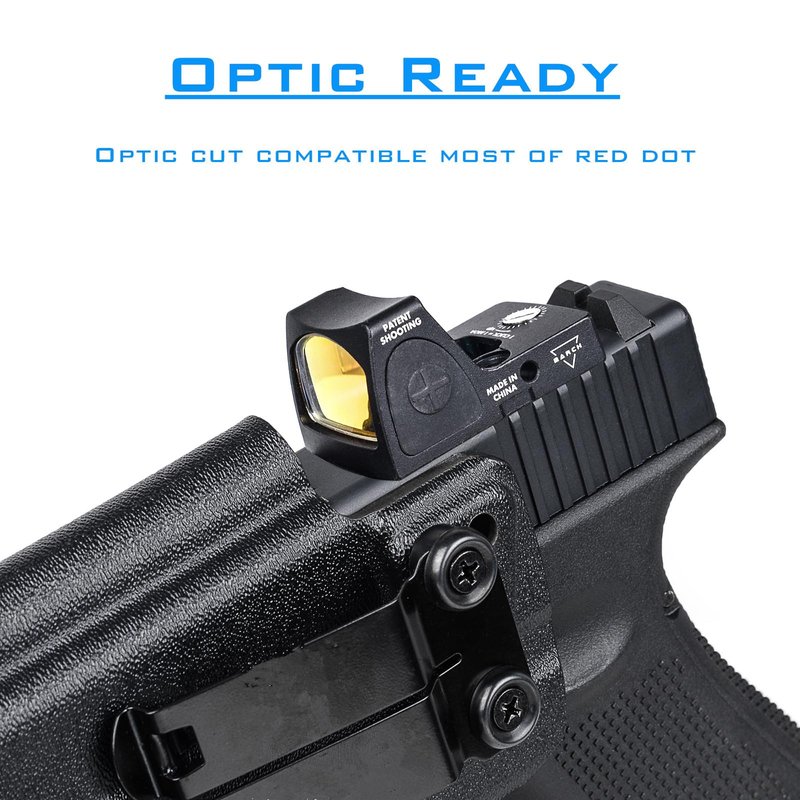 IWB Compatible with Glock 19 Gen 3/4/5/6 19X 23 32 44 45 Olight PLX Tactical Flashlight Holster for Concealed Carry, Right Hand Draw, Appendix Carry Holster for Glock G19 with Olight PL-X Pistol Light