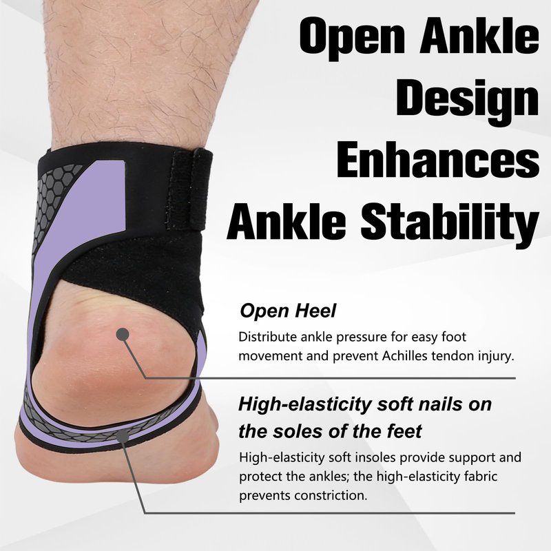 Ankle Brace Compression Support Stabilizer for Men Women, Ankle Support with Adjustable Wrap for Sports Training and Daily Activity, Protection Plantar Fasciitis Relief,Tendonitis,Sprained(Gray)