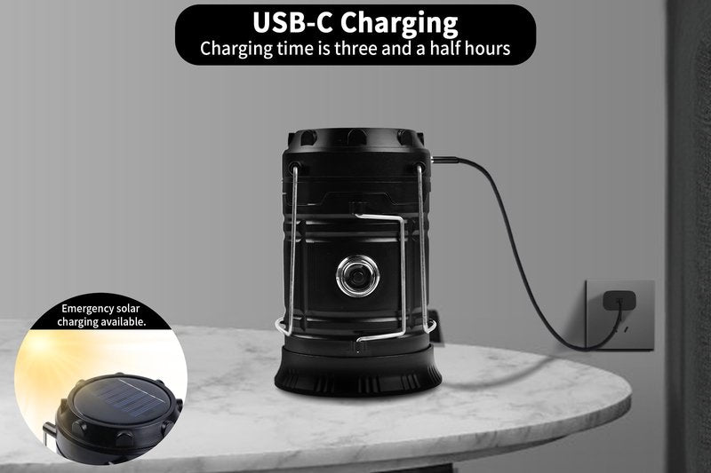 KunHe 5-Pack 1800mAh Collapsible Portable LED Camping Lantern Lightweight Waterproof USB Rechargeable LED Flashlight Kits for Indoor Outdoor Home Emergency Light Power Hiking