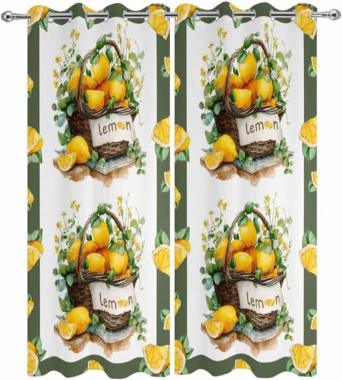 Lemon Outdoor Curtains for Patio Lemons Baskets Summer Tropical Plant