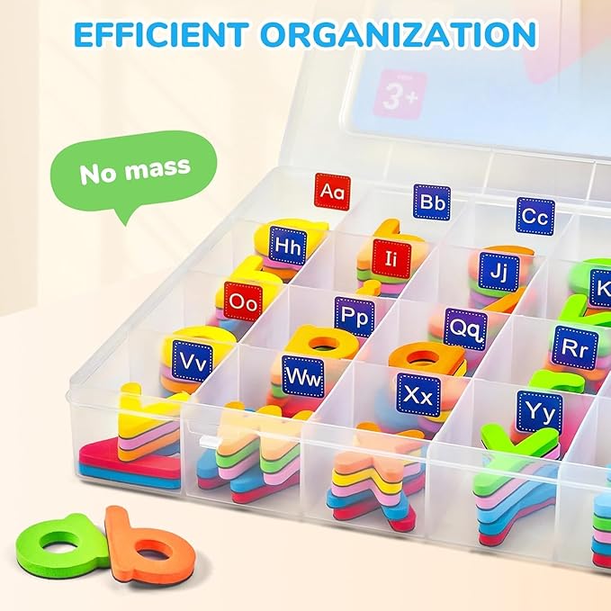 Classroom Magnetic Letters Kit Colorful 234 Pcs with Double - Side Magnet Board - Foam Alphabet Letters for Preschool Kids Toddler Spelling and Learning - Fridge Magnets ABC Education Toys