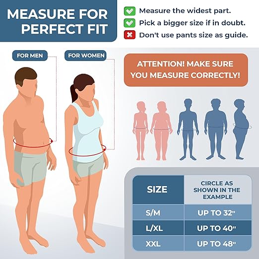 ORTONYX Abdominal Binder for Postpartum, C-Section, and Hernia Support - Belly Band for Women and Men - Adjustable Velcro, Breathable Fabric, Lower Back Support - Black XXL