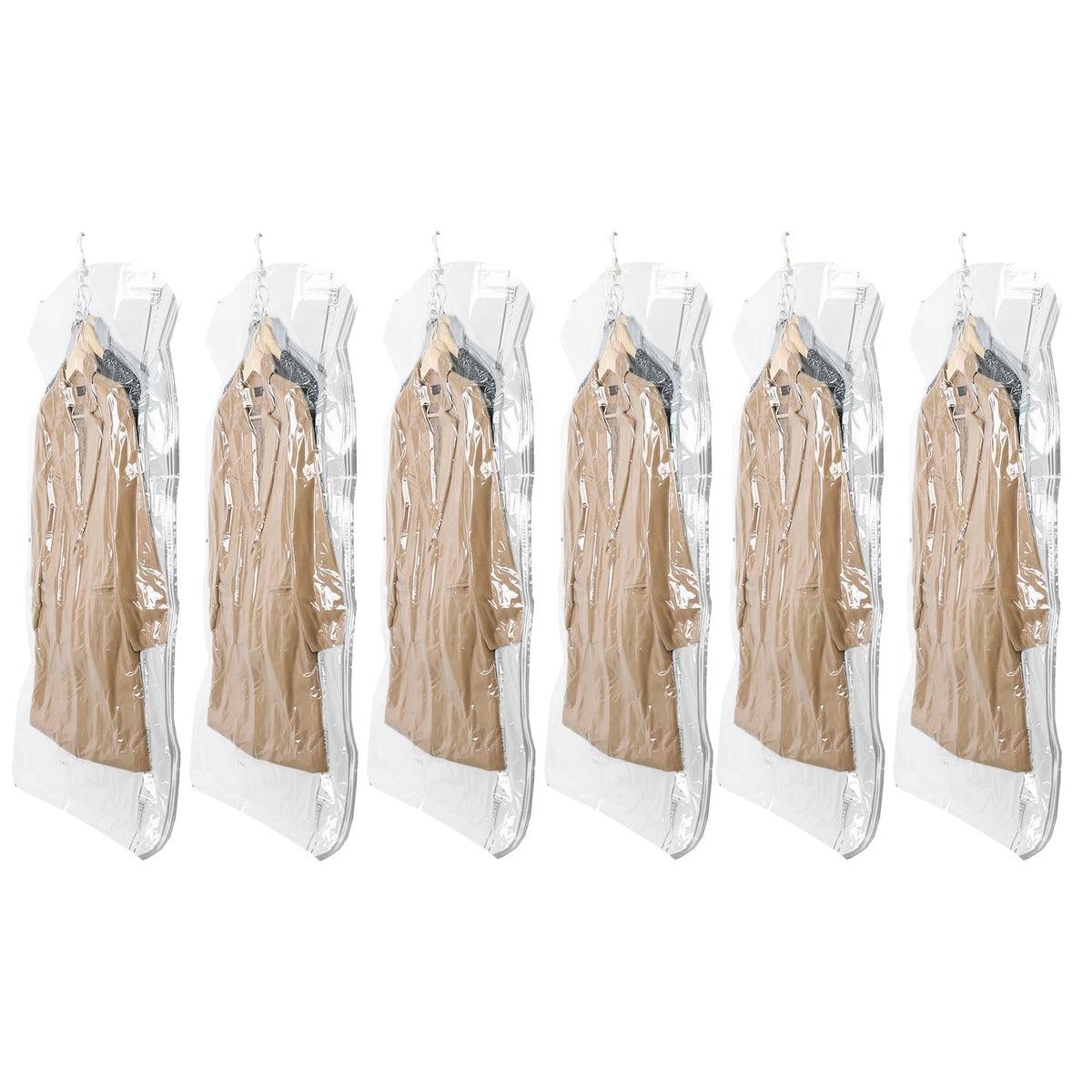TAILI Hanging Vacuum Sealer Storage Space Saver Bags for Clothes, Suits, Coats or Jackets, 4 Pack Jumbo 53x27.6 Inches, Clear