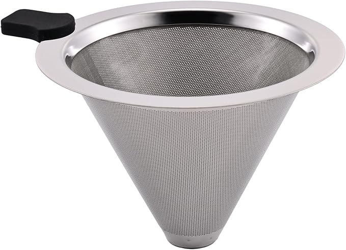 Pour Over Coffee Filter Dripper,Stainless Steel Reusable Cone Drip