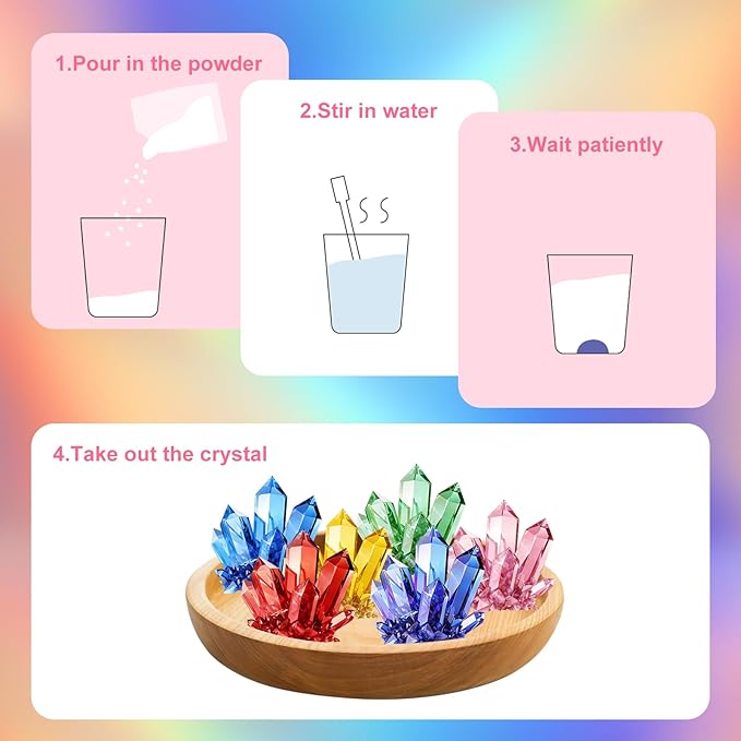 Valentine's Day Gifts Party Favor 24 Pack Science Experiment Kit Planting Crystal with Cards for Kids School Gifts Exchange Classroom Stuffers for Boys and Girls