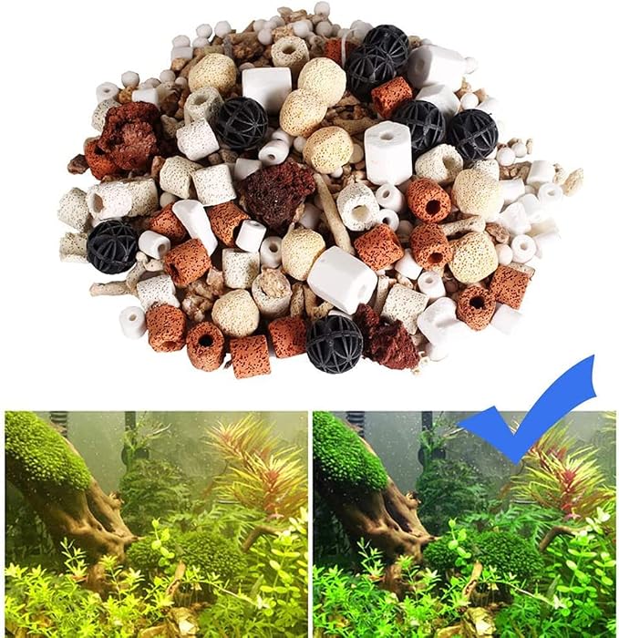 GOLDEAL Bio Balls Ceramic Rings Set, Aquarium Biological Filter Media
