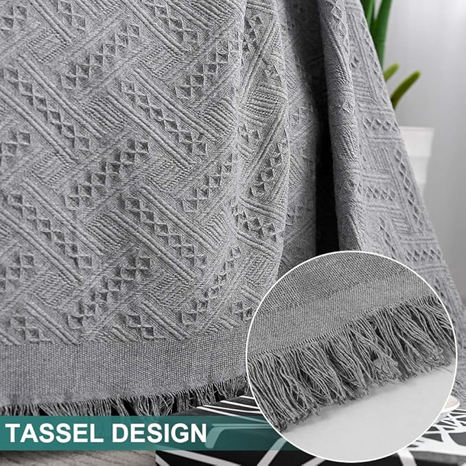 MYSKY HOME Couch Cover Sofa Covers Small Chair Cover Grey Geometrical Couch Recliner Cover for 1 Cushion Couch Washable Futon Sofa Throws Single Sofa Slipcovers for Dogs (Medium, 71" x 91", Grey)