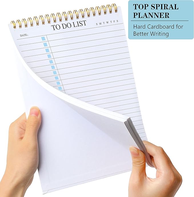 To Do List Notepad 3 Pack, Undated Daily Planner Notepad With To Do List Notebook Checklist Planner Spiral Waterproof Notepad for Office Supplies, School Planner, 52 Sheets/Pack, 5.5"*8.3" A5 Size
