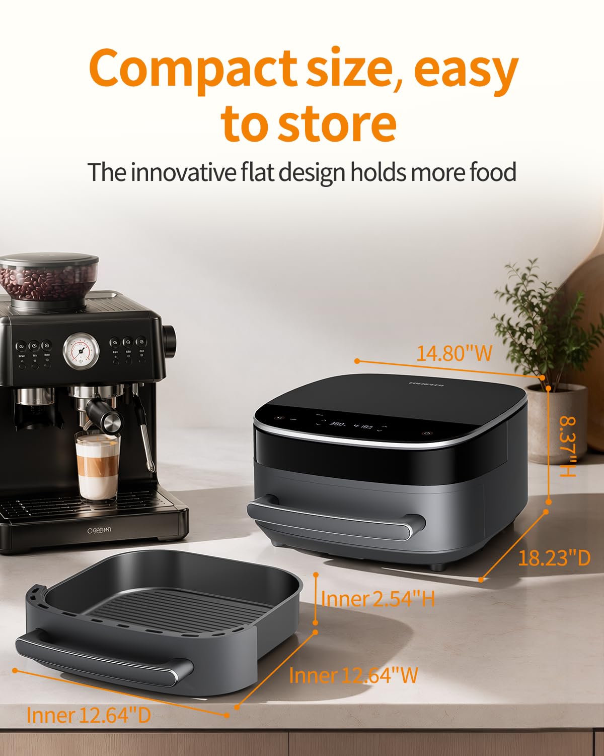 6QT Large Air Fryer, 11-in-1 Air Fryer Top & Bottom Heating, No Flip Needed