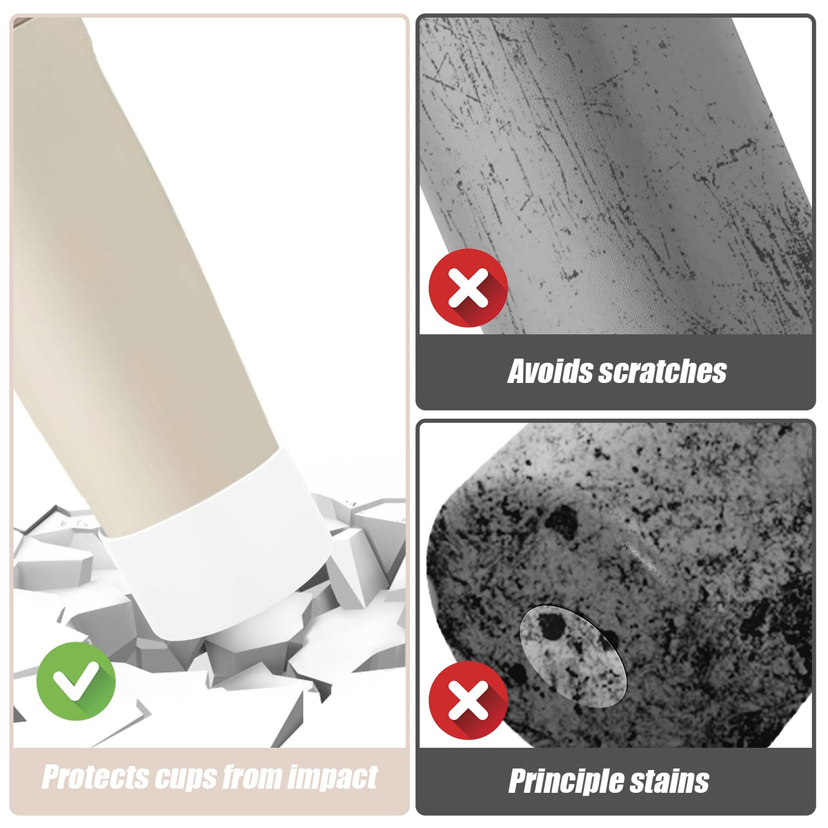 Mity rain 2PCS Protective Silicone Boots for Owala 30oz & 40oz FreeSip Sway Bottles & Tumblers - Accessories for owala, Enhances Stability & Prevents Scratches (Ivory & White)