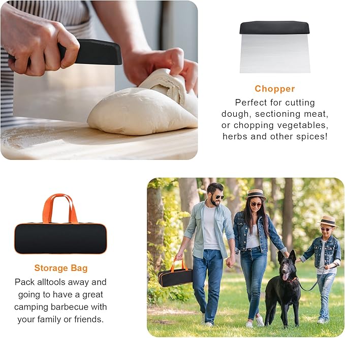AULTONG 8-Piece Griddle Accessory Kit – Premium Stainless Steel Tools with Leak-Proof Bottles, Scraper, Spatulas, Cleaning Brush & Carry Bag for Blackstone & Camp Chef(8pcs)