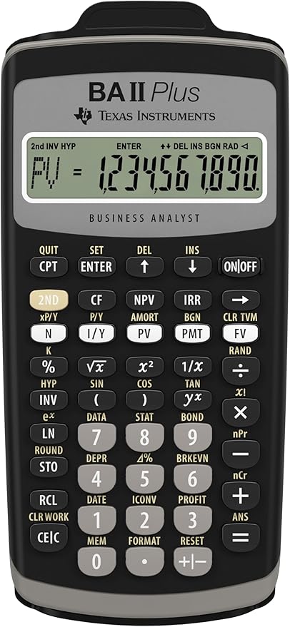 Texas Instruments BA II Plus Financial Calculator, Black Medium