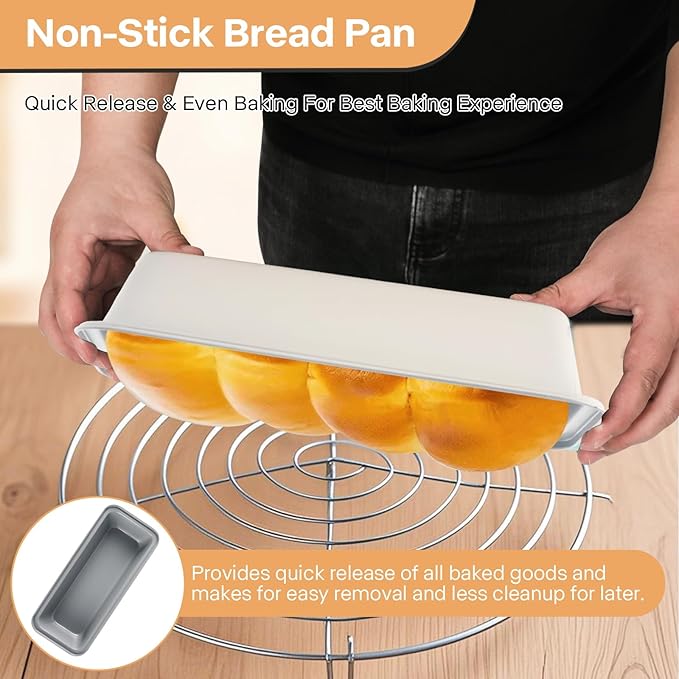 Proigtz Long Bread Loaf Pan 3 Pack, 12x4 Inch Nonstick Carbon Steel