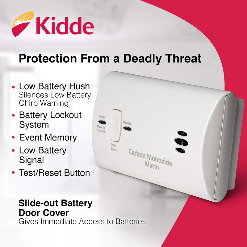 Kidde Carbon Monoxide Detector, AA Battery Powered, Portable for Travel or Home, 85 dB Alarm, LED Status Indicators, 3rd Edition, 6 Pack