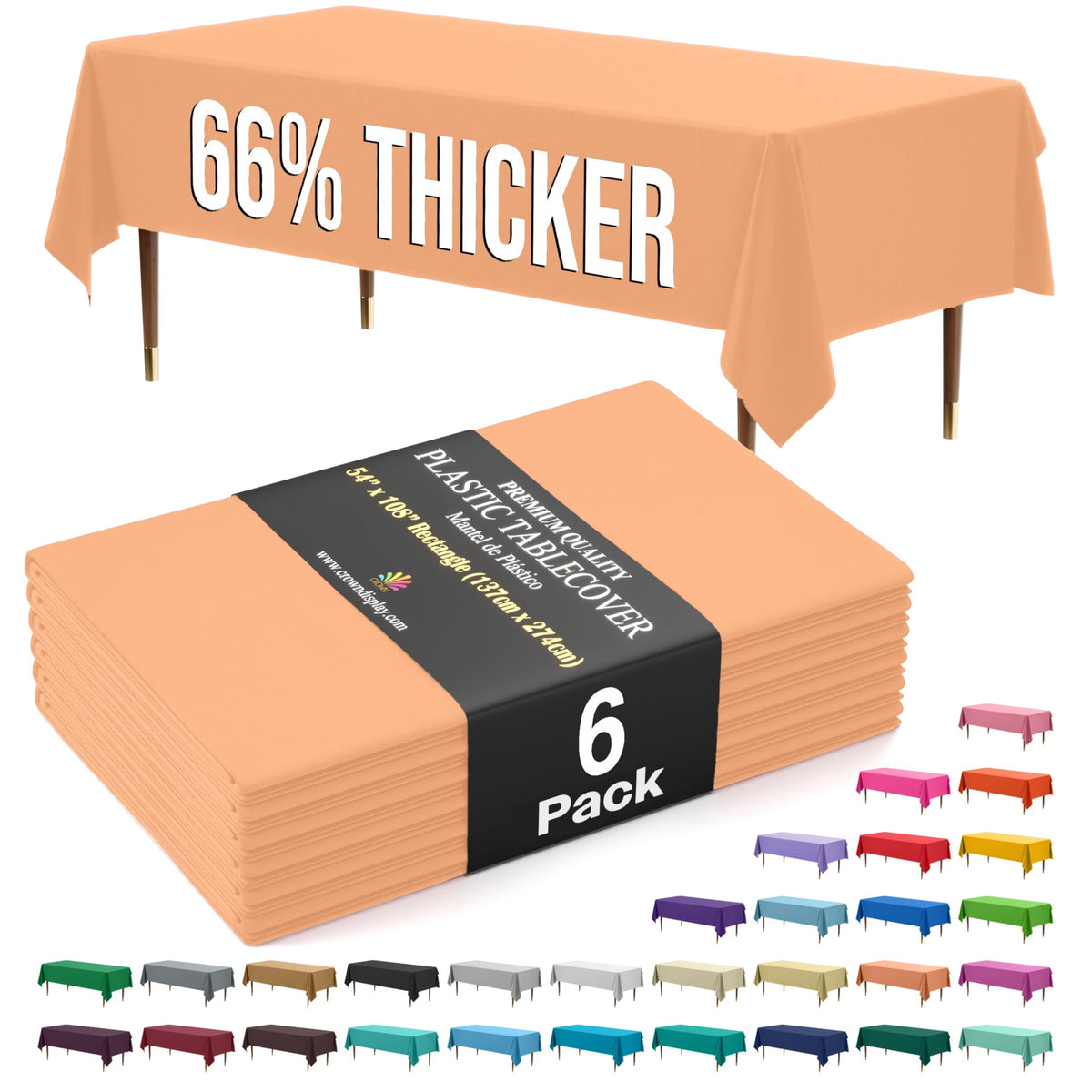 Exquisite Party Solids 66% Thicker Premium Plastic Table Cloth Rectangle Table Cover 0.5 Mil 12 Pack Red Table Cloth 54 Inch x 108 Inch Disposable Tablecloth Won't Tear Easily Like Cheap Thin Brands