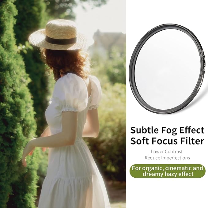 Walking Way 49MM Soft Focus Filter White Pro Mist Diffusion Filter Dreamy Fog