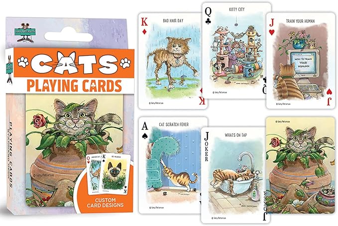 MasterPieces Officially Licensed Cats Playing Cards - 54 Card Deck for Adults