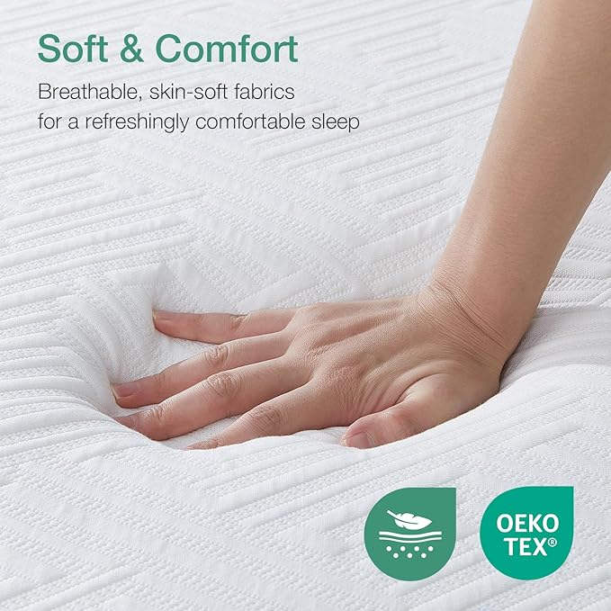 Novilla Twin XL Mattress,10 Inch Gel Memory Foam Mattress for Suppotive &Pressure Relieving, Medium Firm Feel in a Box,Bliss