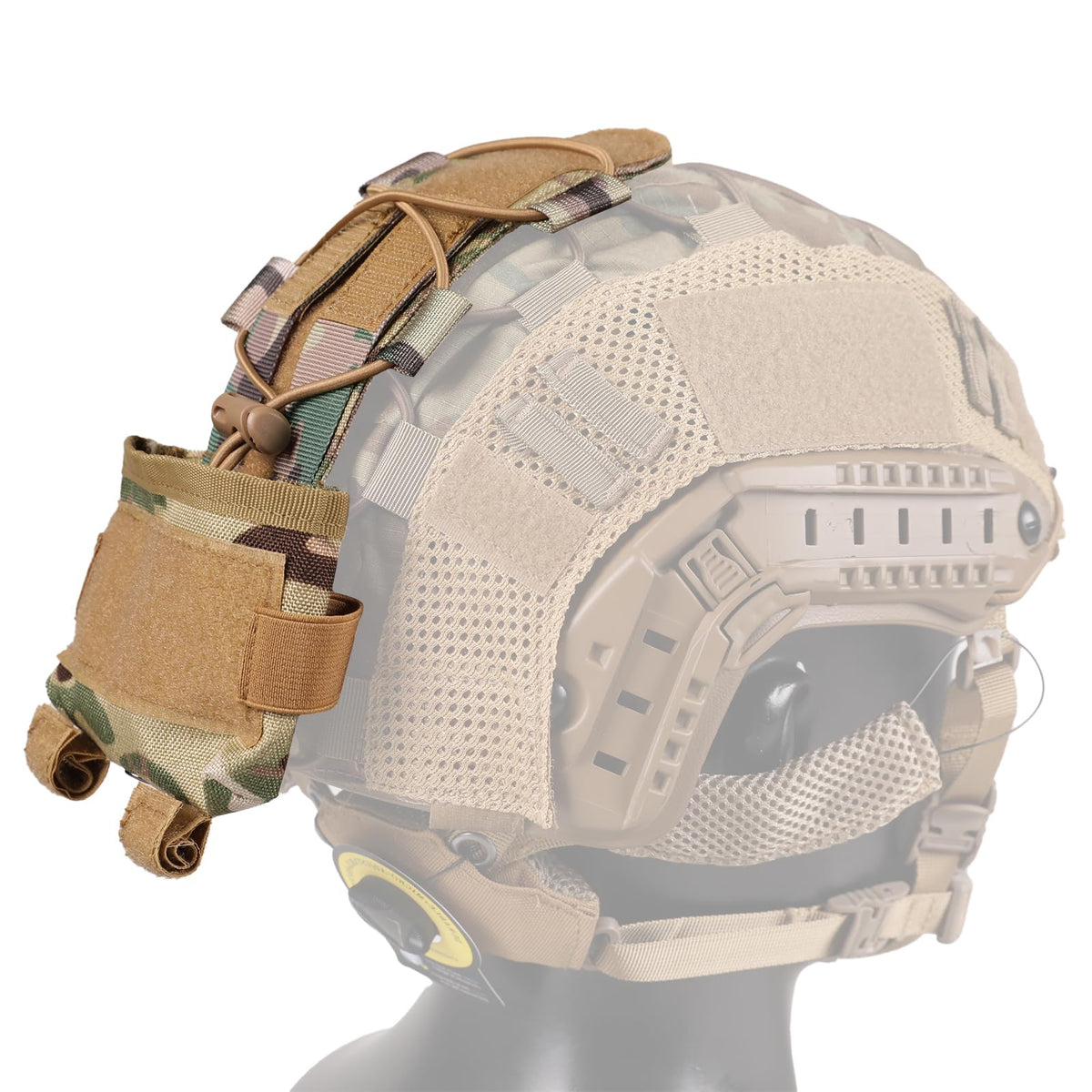 ClrfZebr Tactical Helmet with Headset,4in1 Upgraded Adjustable with Helmet Cover for Airsoft Cosplay Military Tactical Gear (TAN)