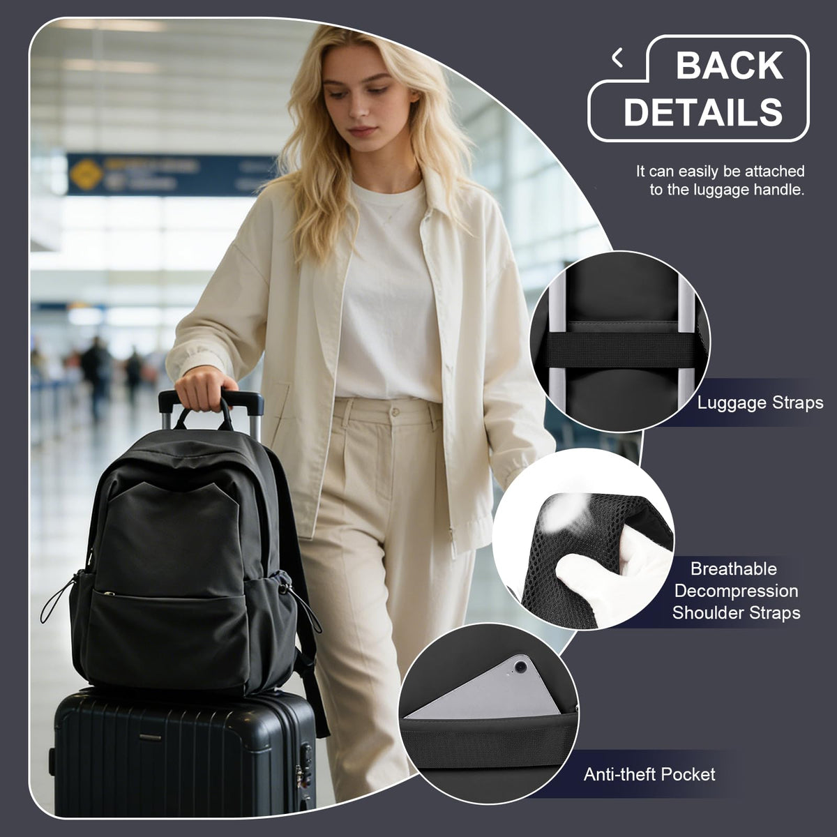 Backpacks For School Bag School Backpack For College Backpacks Bookbag For Women Waterproof Gym Backpack For Men Book Bags Small Simple Backpack Grey