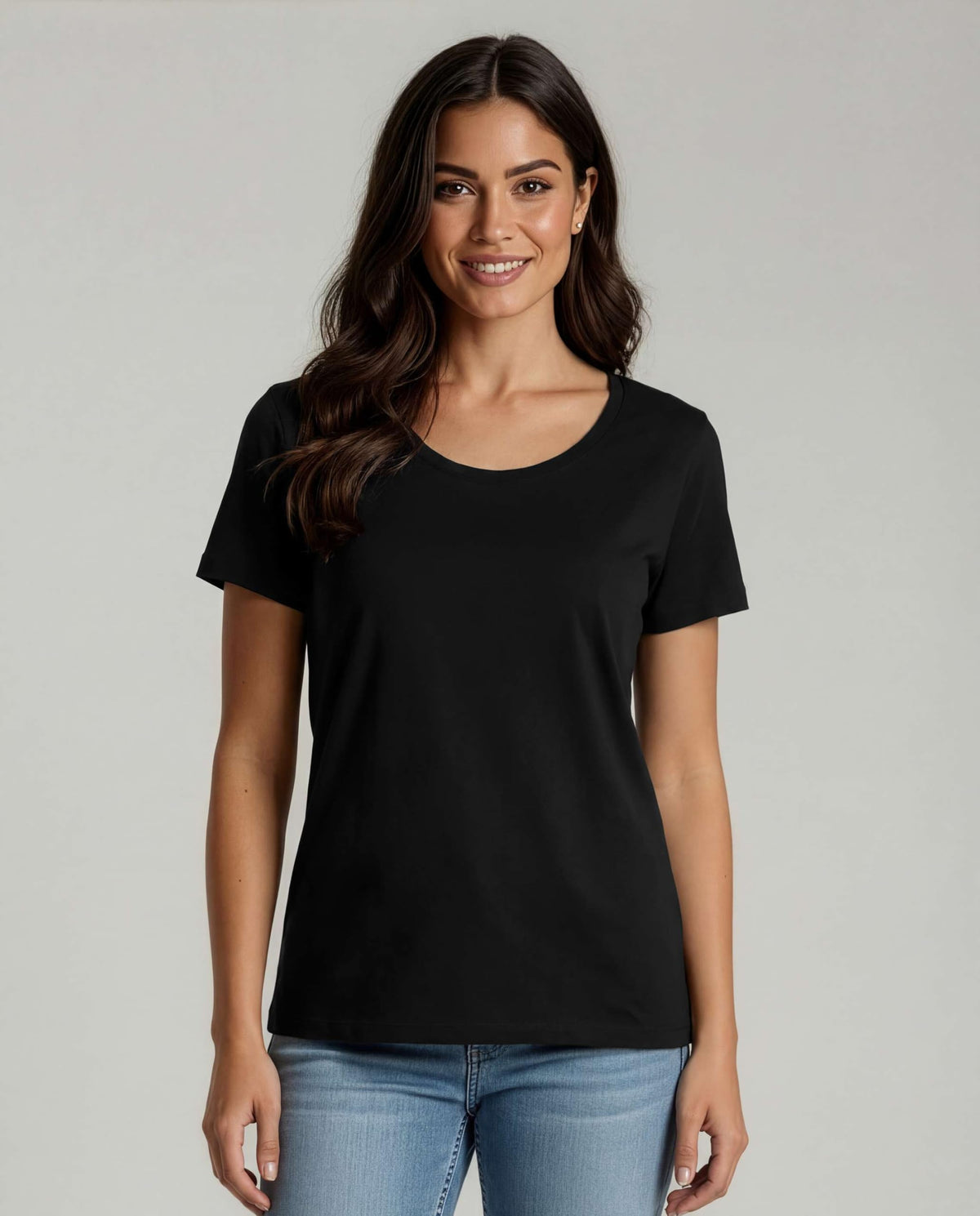 4 Pack Women's Cotton T Shirts Short Sleeve Scoop Neck Basic Casual Tops
