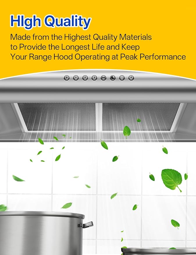 WA6500 QT20000 BPQTF B-roan Stove Hood Vent Filter 11.25"x11.25"x0.38" Aluminum