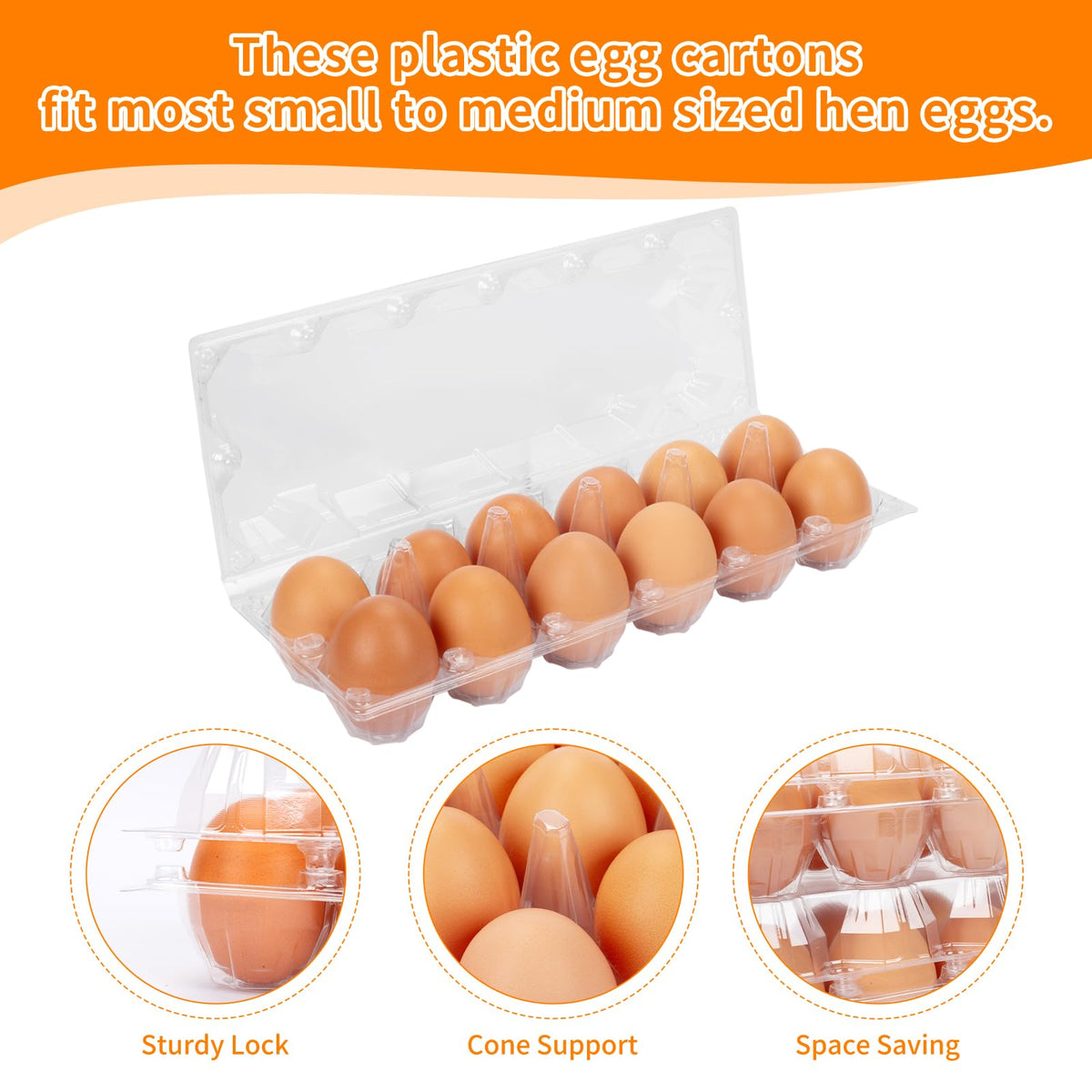 GRRONZEE 120 Pack Egg Cartons Cheap Bulk 12 Count Egg Containers for Chicken Eggs, One Dozen Empty Egg Cartons for Home Ranch Chicken Farm, Commercial Business Market Display, 2x6 Grids