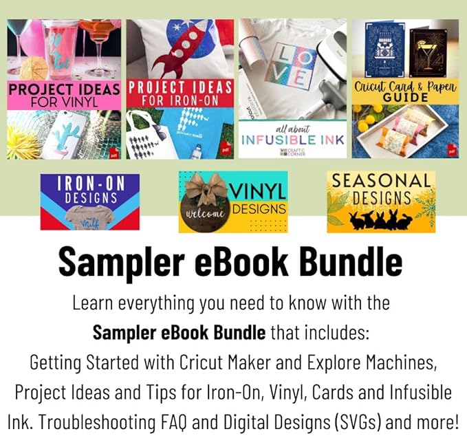 Cricut Deluxe All-in-One Materials and Accessories Bundle - 70+ Piece Beginner Sampler Material Kit for Cricut Explore Air and Maker Machines- Vinyl, HTV, Card Making Packs, and Sticker Paper