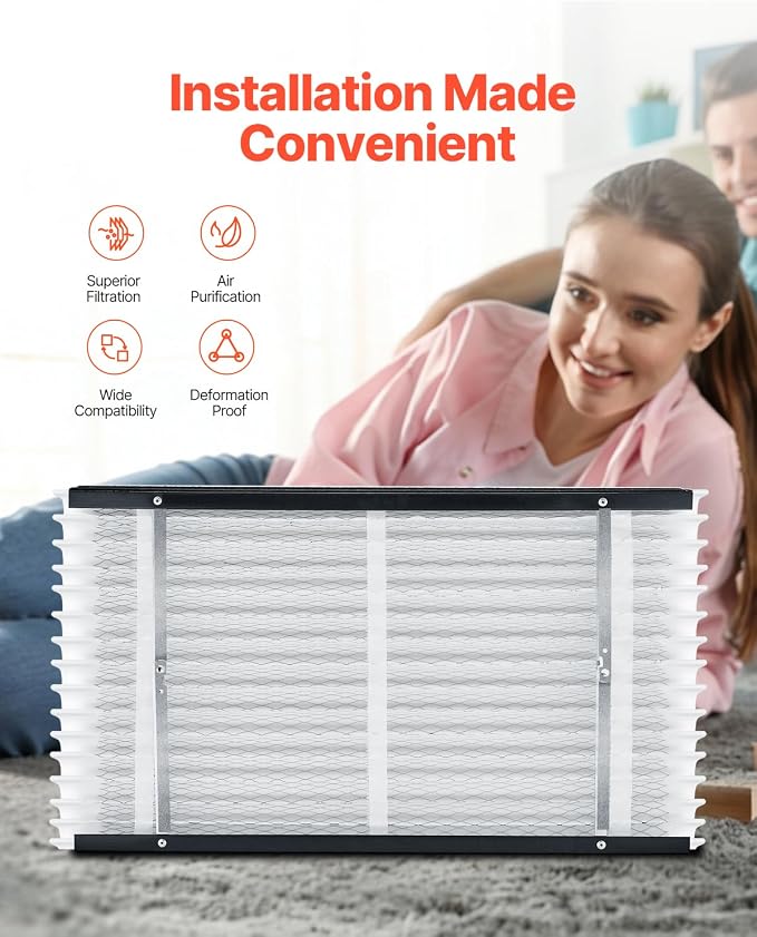 VEVOR 16x28x4 Furnace Air Filter, MERV 13 Pleated HVAC AC Replacement,