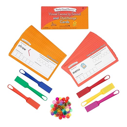 Really Good Phonics Vowel Teams by Sound and Diphthongs Word Segmenting and Blending Kit