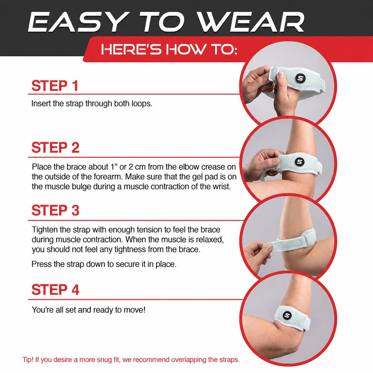 Sleeve Stars Tennis Elbow Brace for Men & Women, Elbow Brace for Tendonitis, Tennis Elbow Strap, Golfers Elbow Brace, Elbow Support Wrap for Tennis Elbow Relief, Fits 9"-23" (Single/Mint Green)