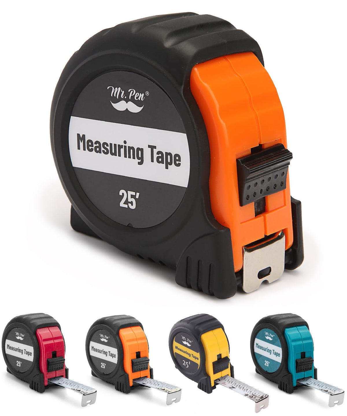 Mr. Pen- Retractable Tape Measure 25 ft, Orange, Easy Read