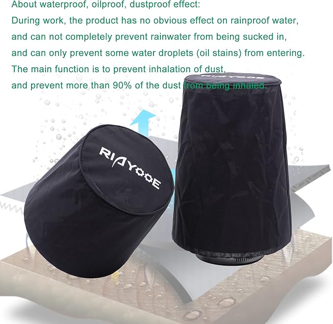 Performance Air Filter Cover Waterproof Universal Fit