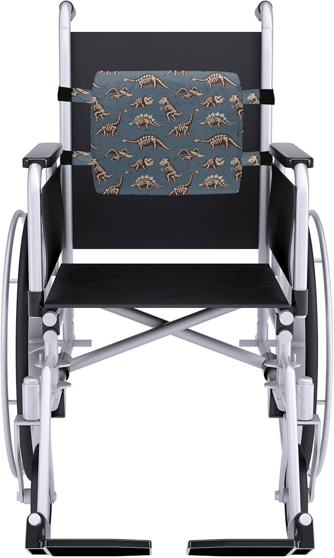 Ambesonne Cartoon Lumbar Back Support Pillow, Disparate Fossil Dinosaurs Skeletons Jurassic Period, High Density Foam for Office Chairs Car Seats, 14" x 13", Seal Brown Slate Blue