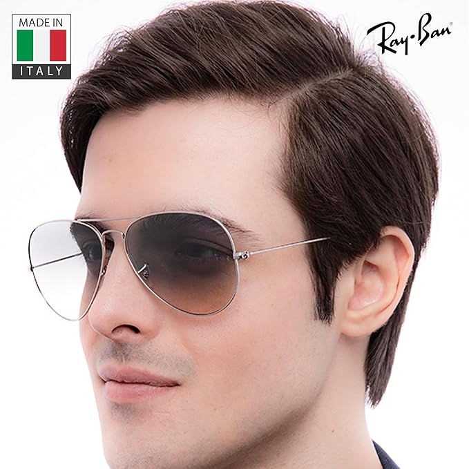 Ray-Ban RB3025 AVIATOR GRADIENT Pilot Shaped Sunglasses for Men & Women with Official RAYBAN Eyewear Kit