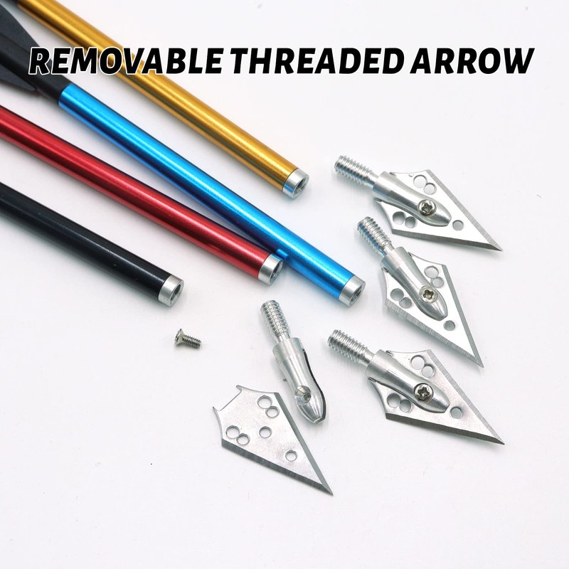 OBTOUTDOOR 6.7 Inch Mini Crossbow Bolts Aluminium Shafts Arrows with Replaceable Steel Tips Crossbow Pistol Arrows for Target Practicing Shooting and Small Hunting 12/24 Pcs (Blue and Red)