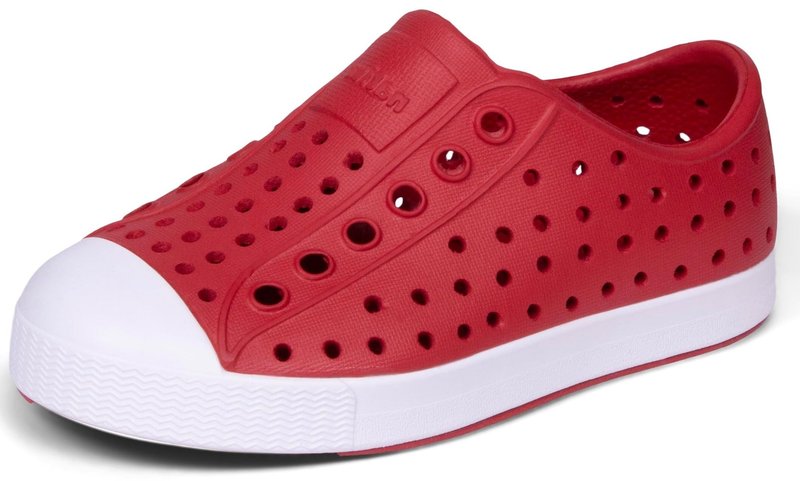 Native Shoes Unisex-Kids Jefferson Sneakers, Ruby Red/Shell White, 12 Little Kid