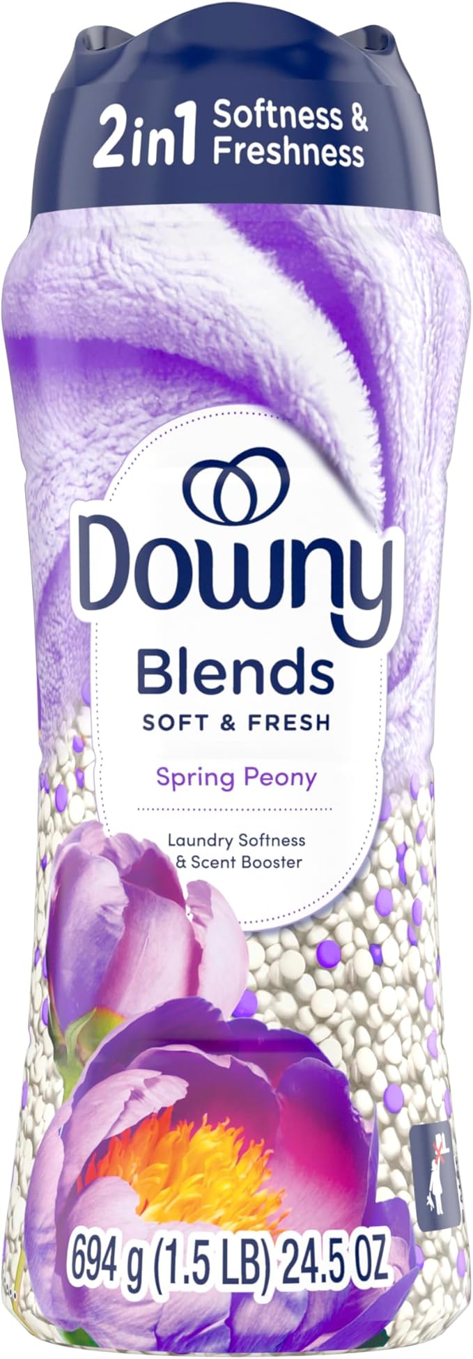 Downy Blends 2-in-1 Soft & Fresh Laundry Scent Booster Beads, Spring Peony Scent, 24.5 OZ, Laundry Softness and Scent Booster