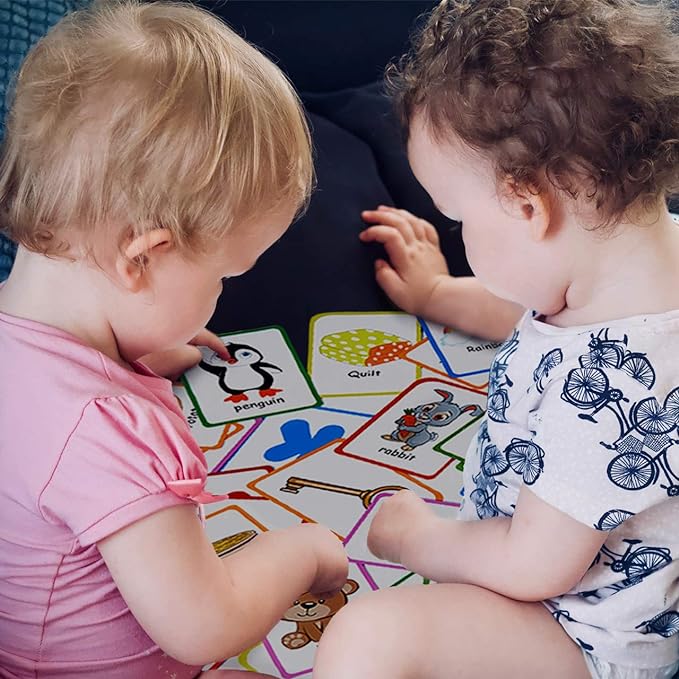 Alphabet Flash Cards for Toddlers: Teach Toddler ABC Letters & Words, 52 Double-Sided Uppercase and Lowercase Letters Cards - Preschool Learning